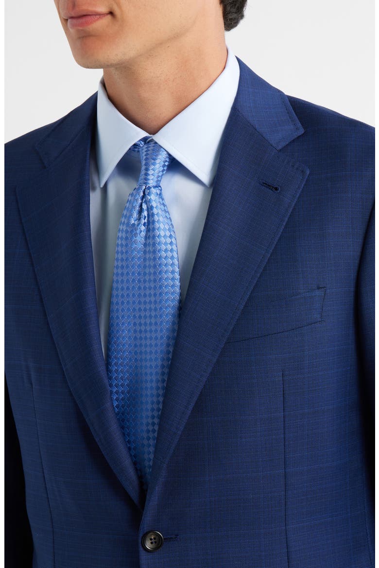 Kei Trim Fit Shadow Plaid Wool Suit, Alternate, color, NAVY