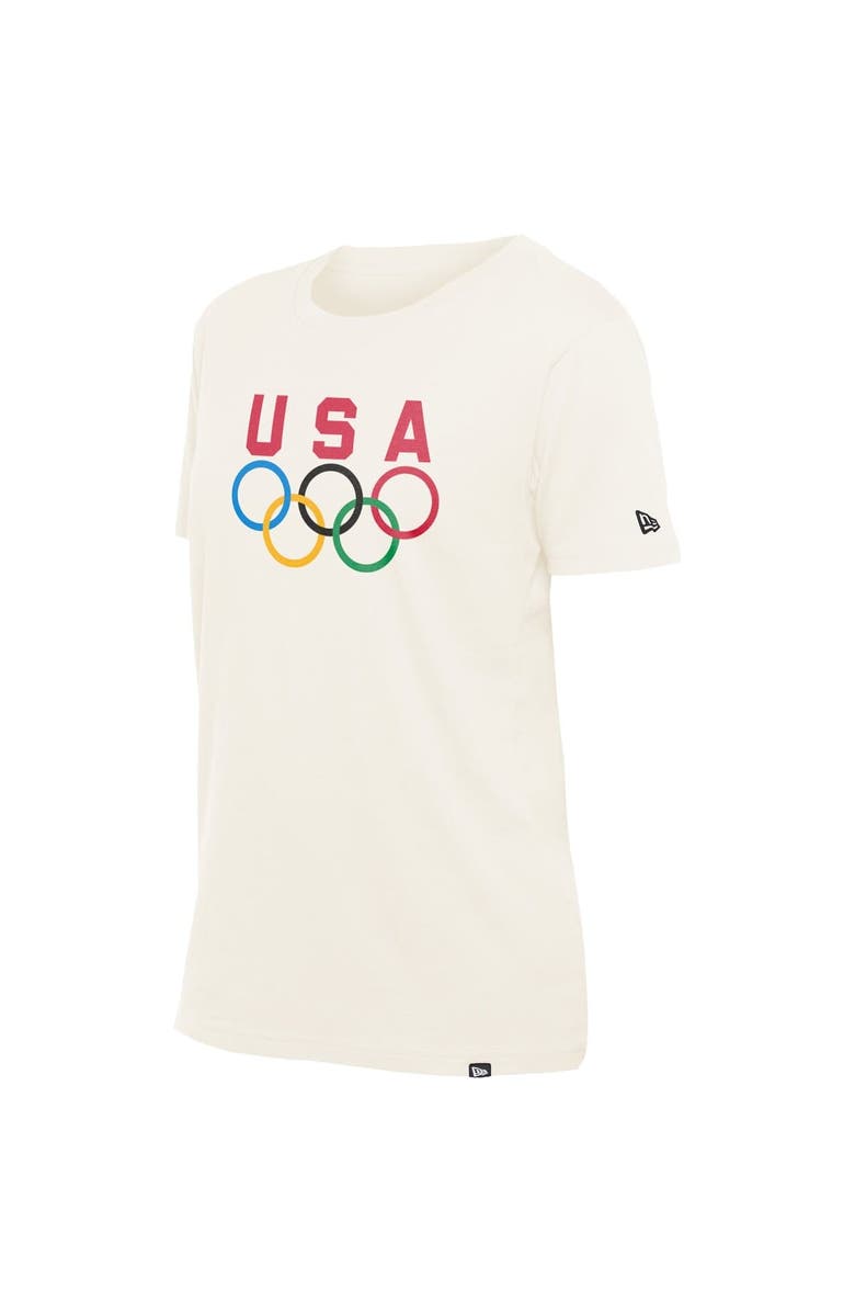 New Era Men's New Era  Cream Team USA Five Rings Chrome T-Shirt, Alternate, color, Cream