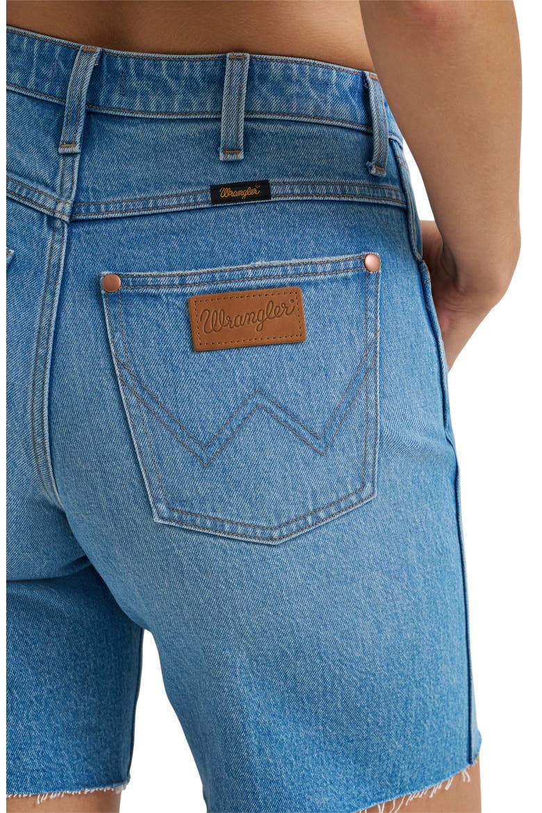 Cowboy Cutoff Denim Longline Shorts, Alternate, color, RIYAH
