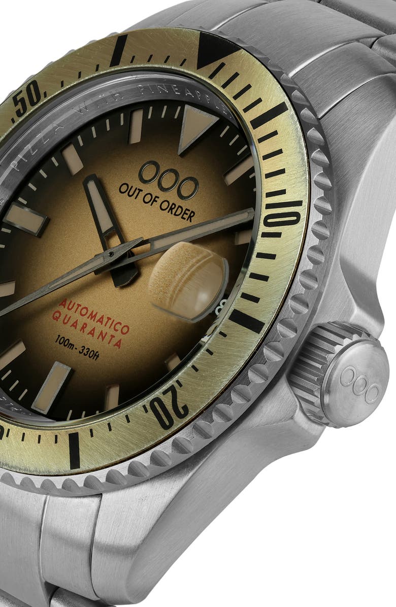 OUT OF ORDER Automatico Quaranta Bracelet Watch, 40mm, Alternate, color, Sand