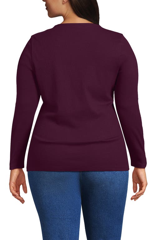 Lands' End Cotton Rib T-shirt In Purple