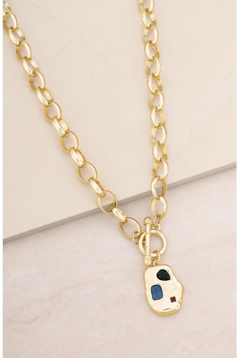 Rainbow Nugget Pendant Necklace, Alternate, color, GOLD