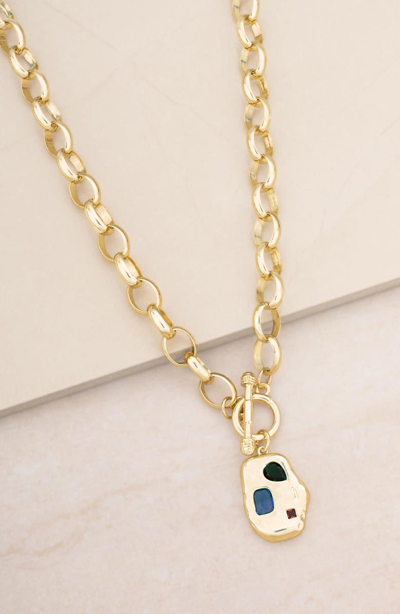 Ettika Rainbow Nugget Pendant Necklace, Alternate, color, Gold