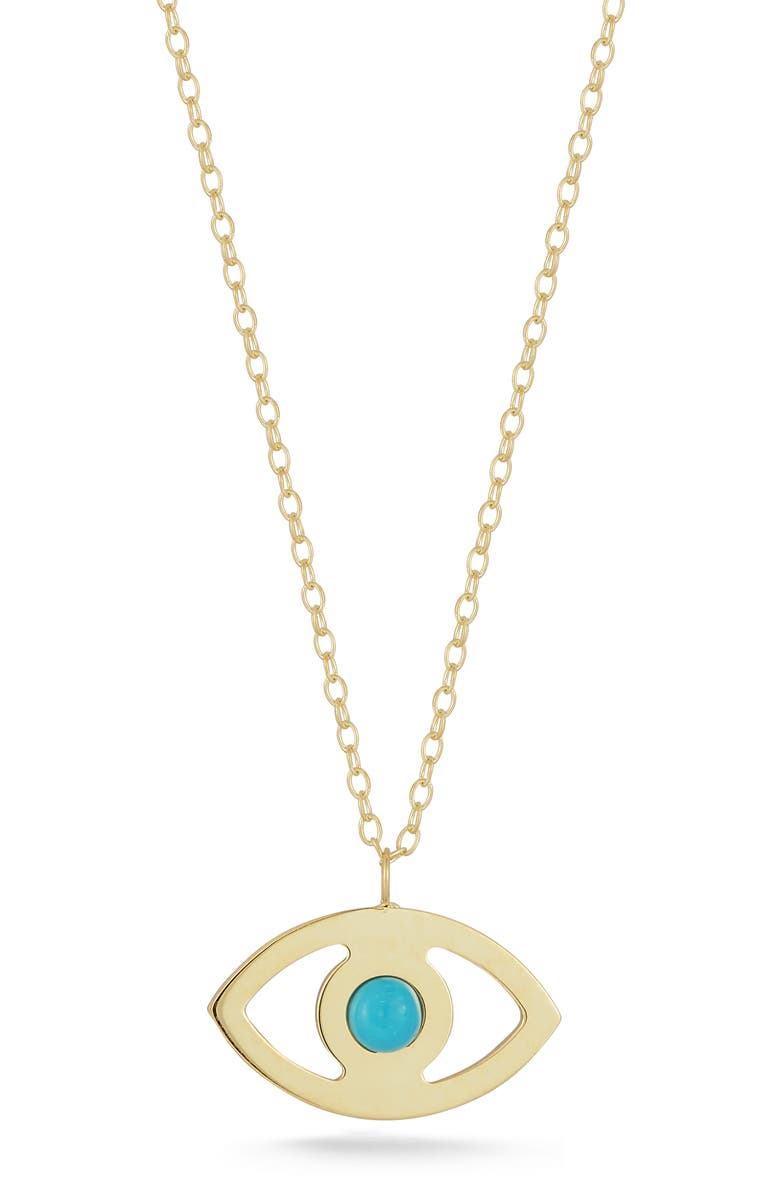 Ember Fine Jewelry 14K Gold Evil Eye Pendant Necklace, Main, color, Gold