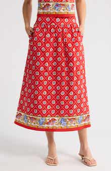 WAYF Josefina Cotton Blend Skirt