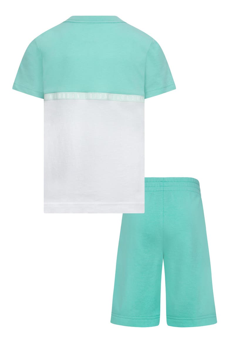 Kids' Jumpman Colorblock T-Shirt & Sweat Shorts Set, Alternate, color, E8GEMERALD