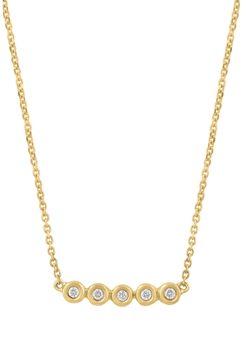 14K Gold Plated Sterling Silver Diamond Bar Pendant Necklace, Alternate, color, GOLD