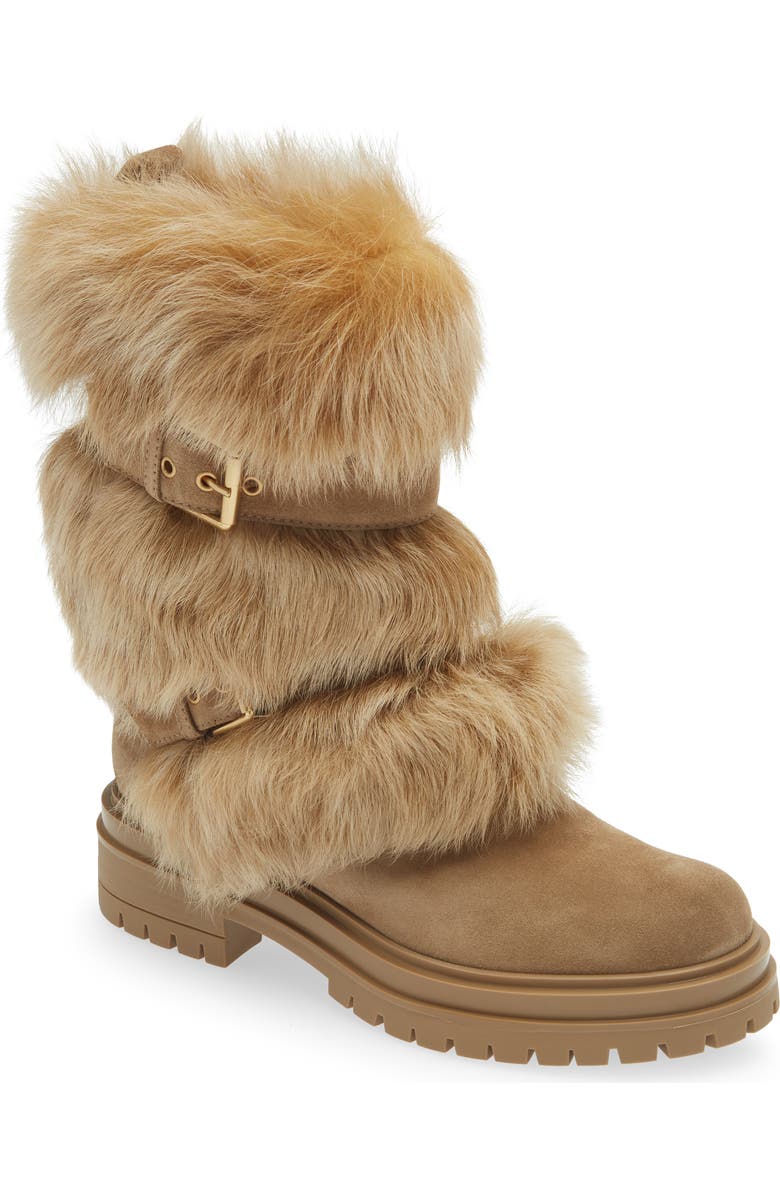 Gianvito Rossi Genuine Shearling Boot, Main, color,