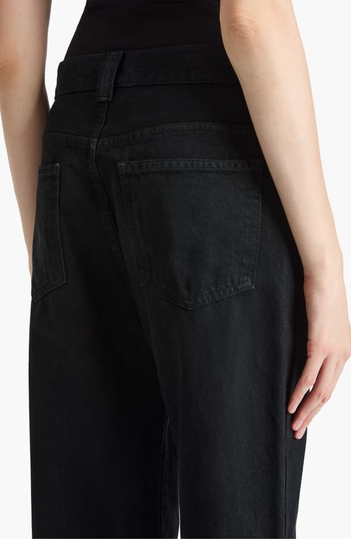 Khaite Corben High Waist Straight Leg Jeans In Black