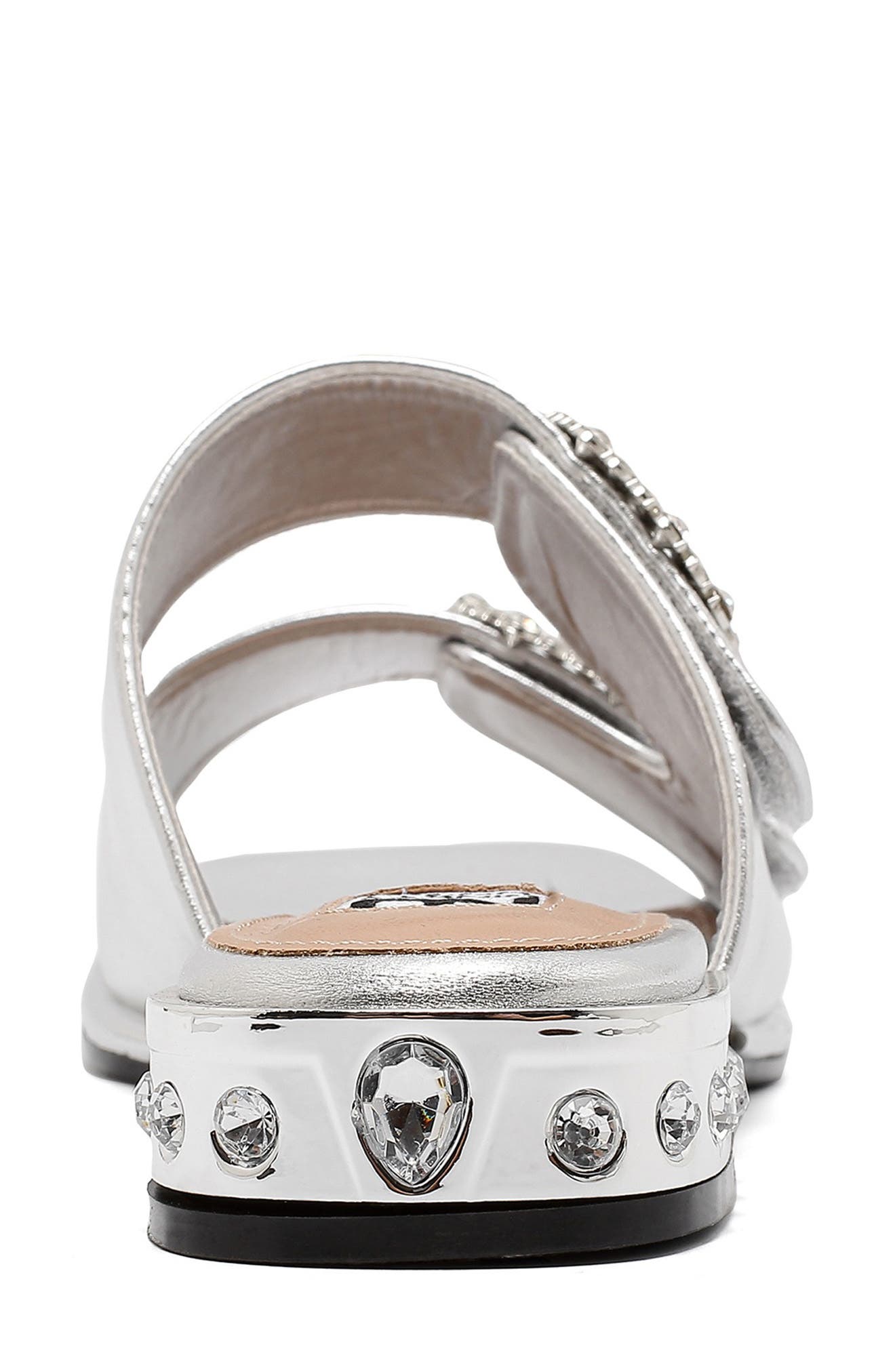 Resort Rhinestone Slide Sandal, Alternate, color, SILVER