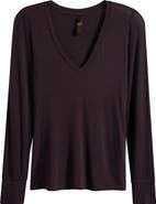 SKIMS Long Sleeve V-Neck T-Shirt