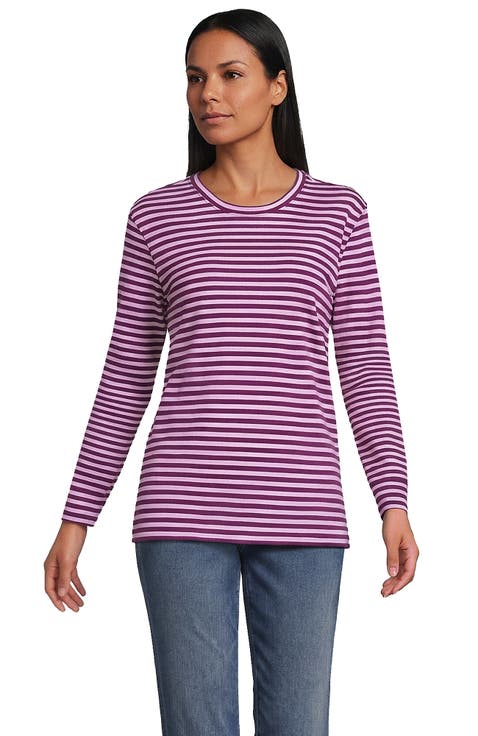 Cotton Relaxed Long Sleeve Crew Neck