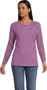 Lands' End Cotton Relaxed Long Sleeve Crew Neck