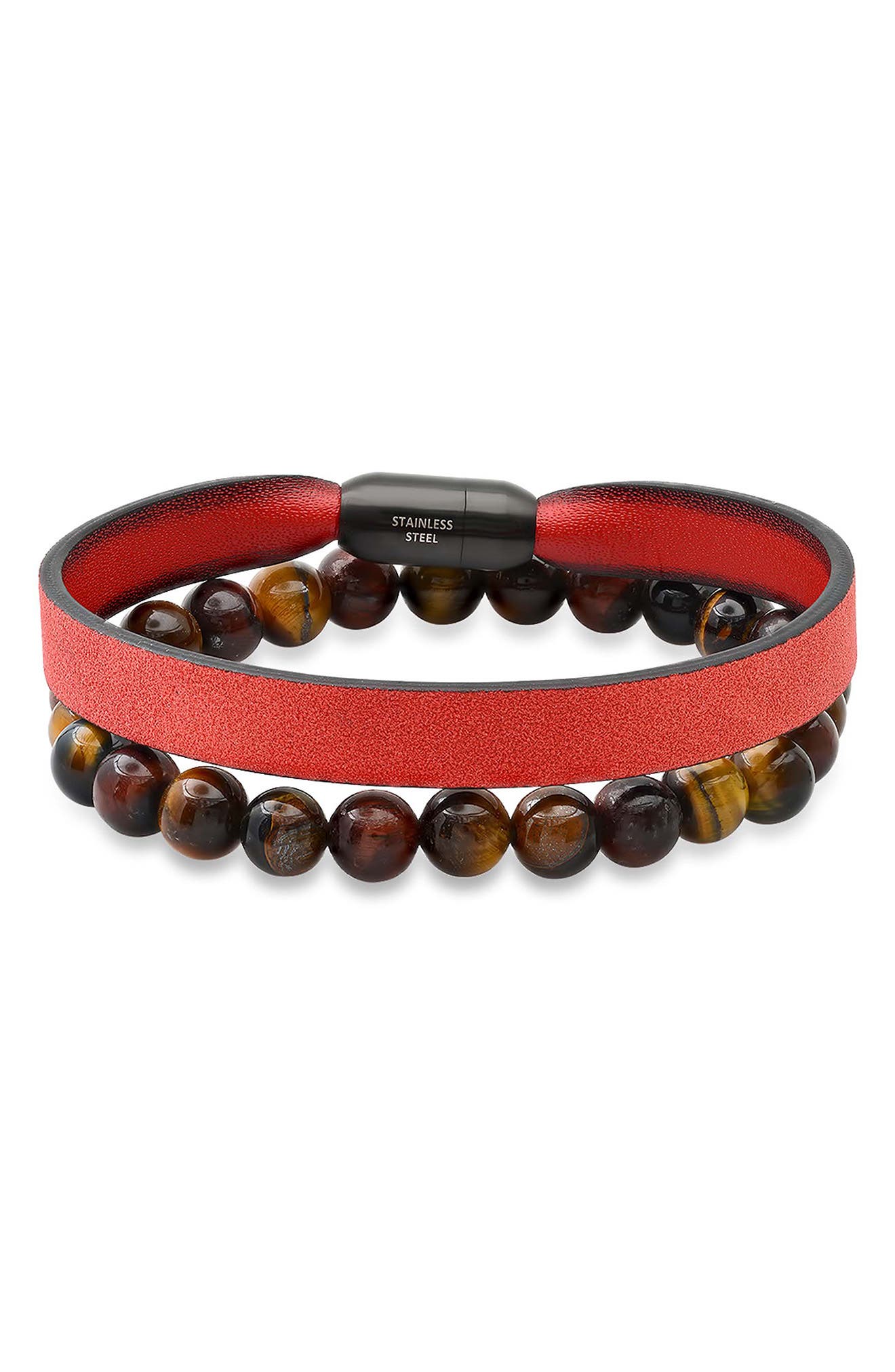 Men's 2-Piece Genuine Tiger's Eye Bracelet Set