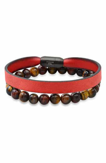 Men's 2-Piece Genuine Tiger's Eye Bracelet Set