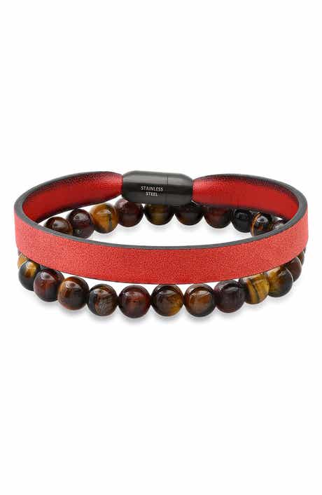 Men's 2-Piece Genuine Tiger's Eye Bracelet Set
