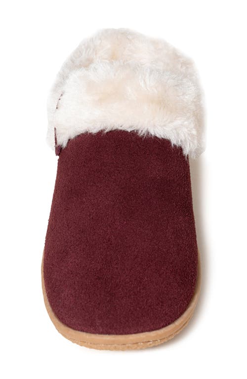 Minnetonka Camp Collar Faux Fur Scuff Slipper In Animal Print