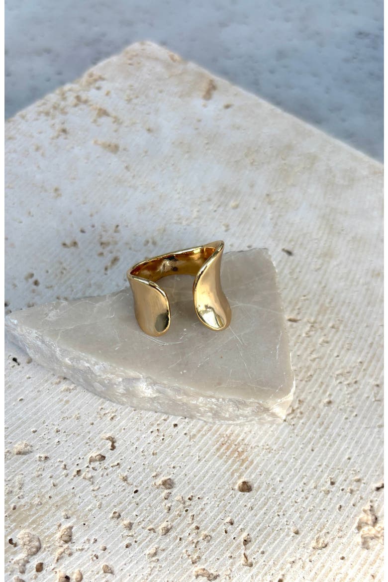 18K Gold Plated Open Band Ring, Alternate, color, GOLD