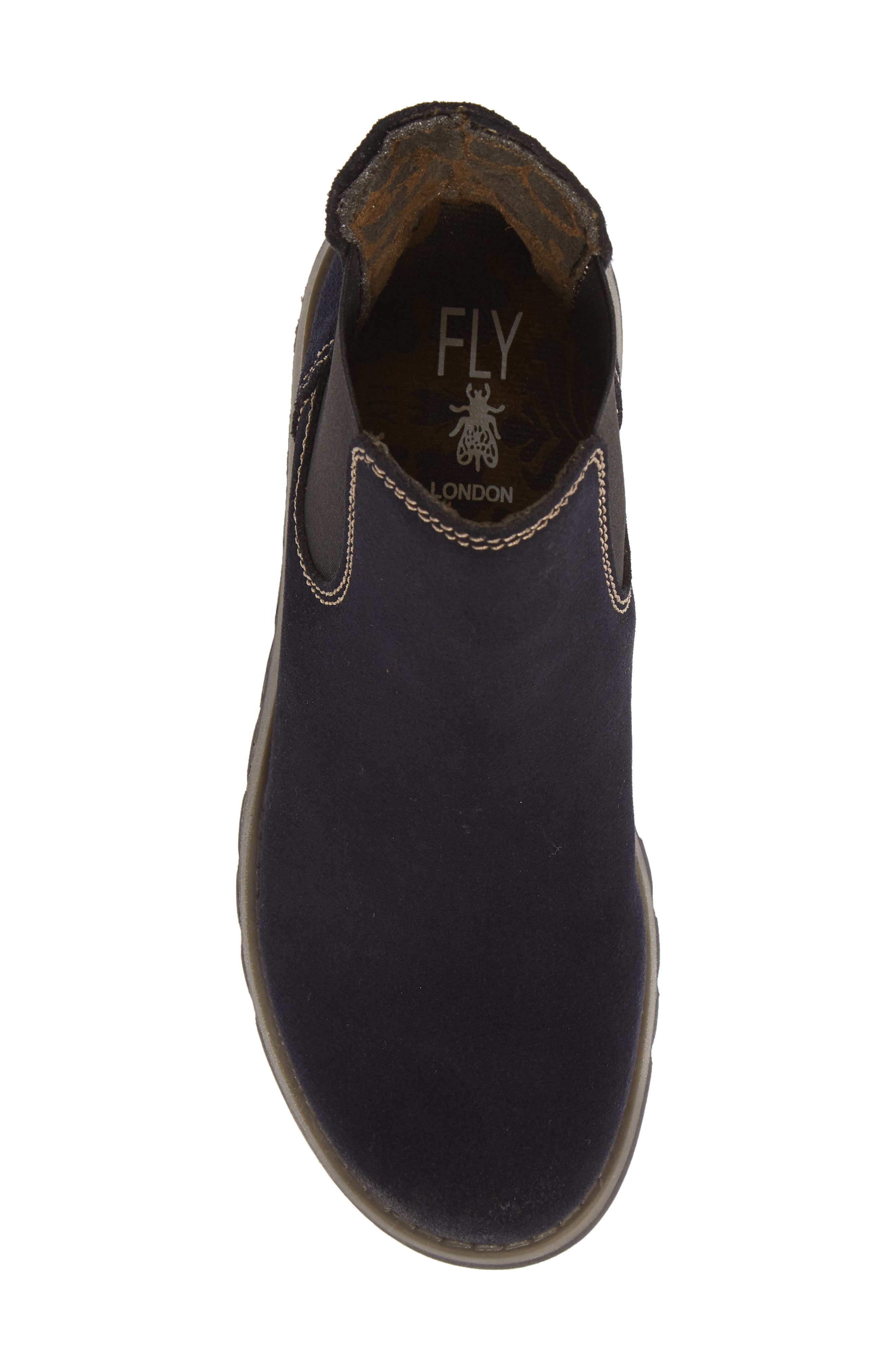 Fly London Salv Chelsea Boot, Alternate, color, Navy Suede
