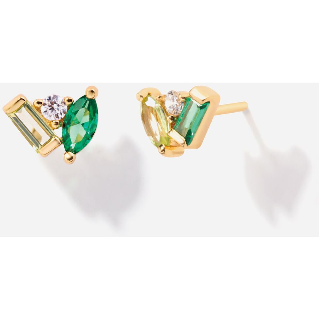 Little Sky Stone Seraphina Celeste Stud Earrings In Gold