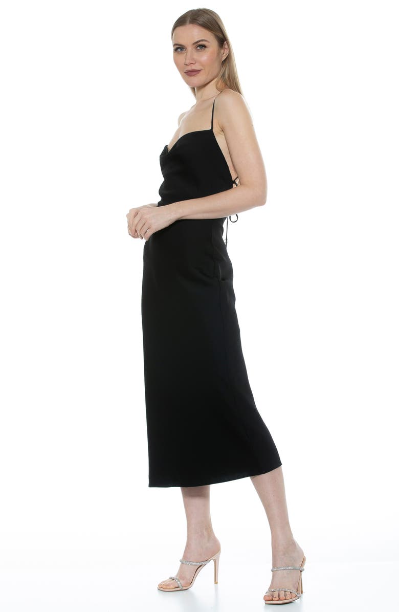 Alexia Admor Dionee Draped Cowl Neck Midi Dress, Alternate, color, Black