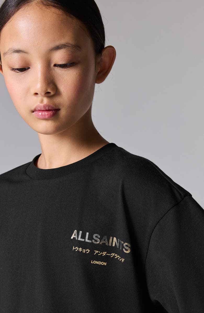 smALLSAINTS by ALLSAINTS Kids' Metallic Logo Cotton Graphic T-Shirt, Alternate, color, 
