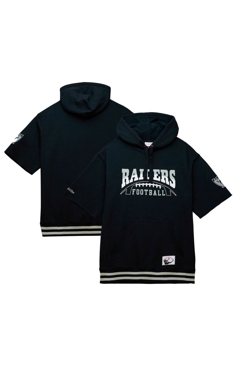 Mitchell & Ness Men's Mitchell & Ness Black Las Vegas Raiders Pre-Game Short Sleeve Pullover Hoodie, Main, color, Black