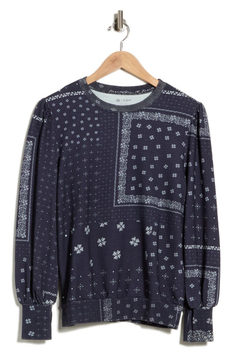 Hailey Graphic Sweatshirt, Alternate, color, BANDANA DEEP NAVY