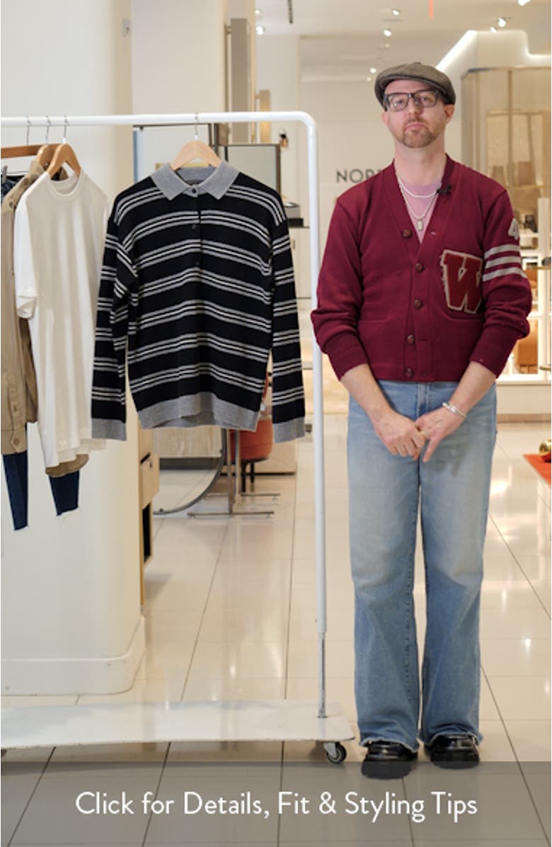 Galvez Stripe Cashmere Polo Sweater, sales video thumbnail