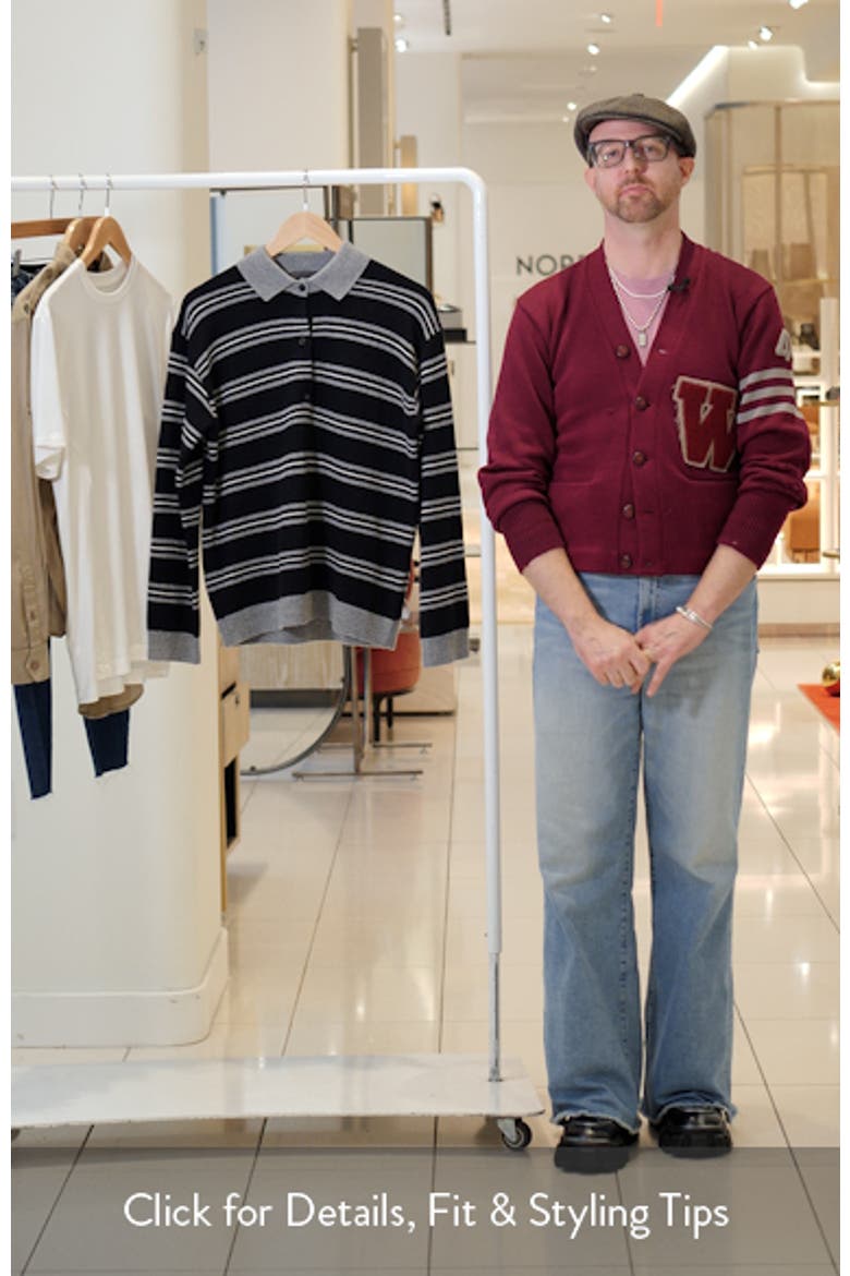 Galvez Stripe Cashmere Polo Sweater video