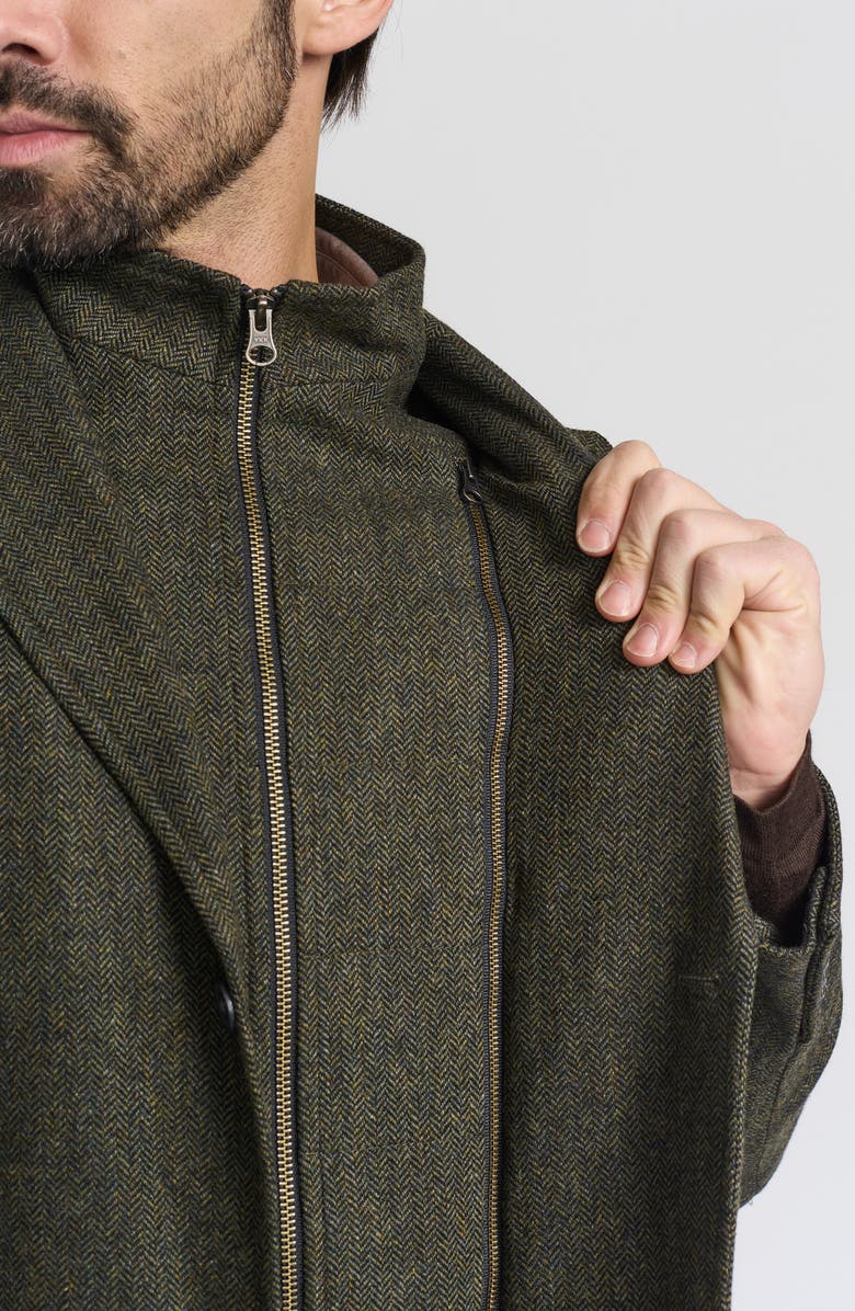FLYNT Olive Herringbone Wool & Cashmere Hybrid Sport Coat with Removable Bib, Alternate, color, Olive