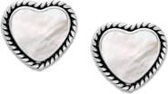 SAMUEL B. Sterling Silver Shell Heart Stud Earrings