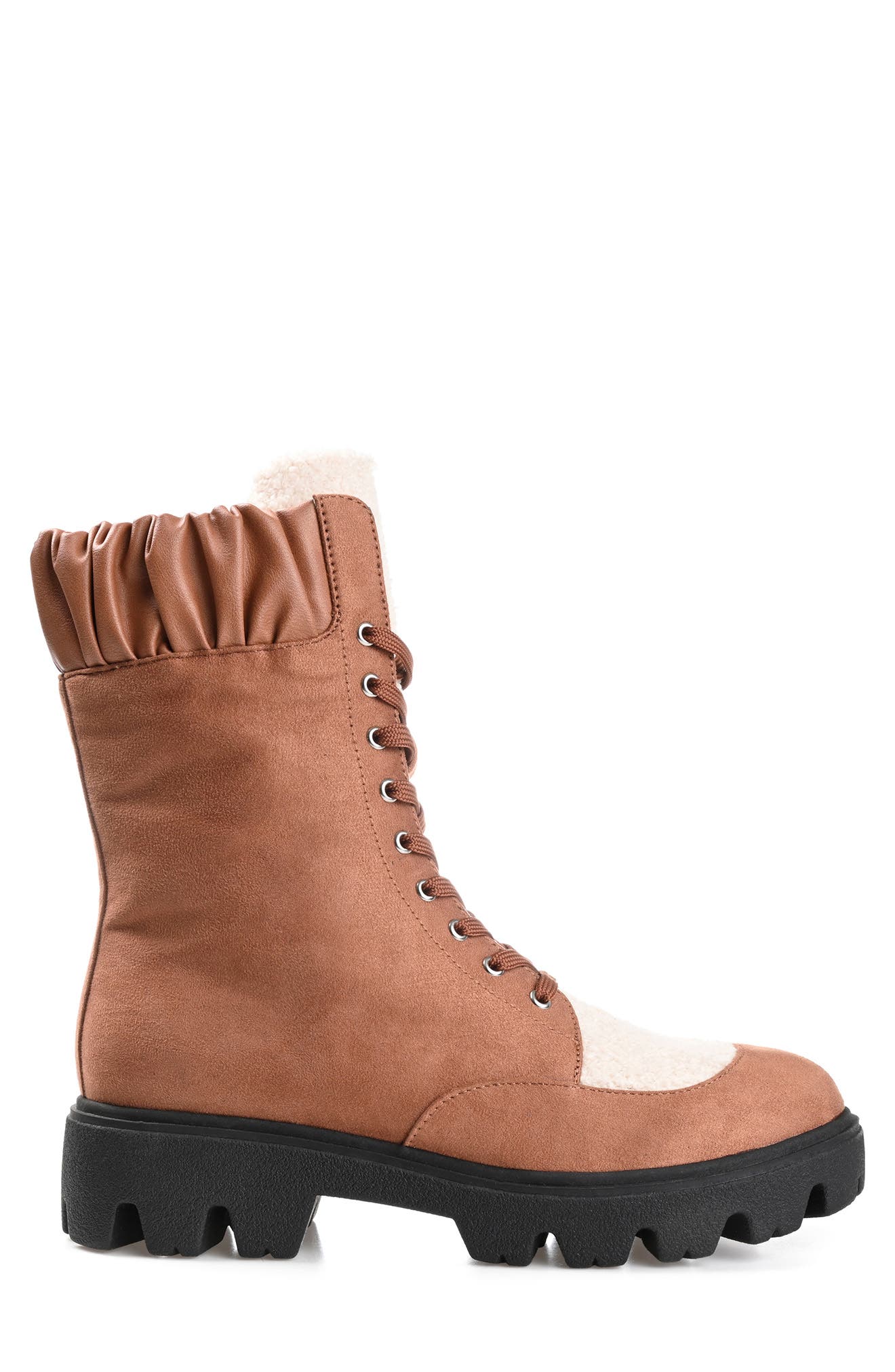 Elibor Faux Shearling Bootie, Alternate, color, BROWN
