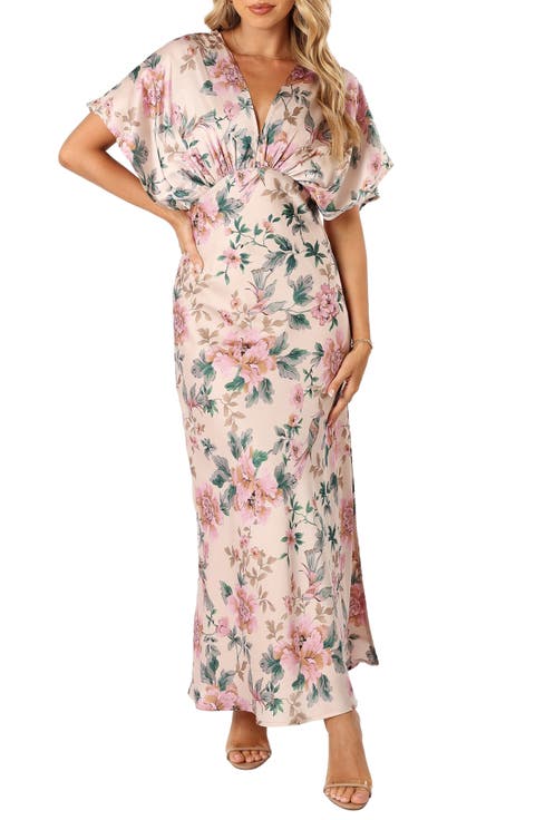 Ricki Floral Satin Gown
