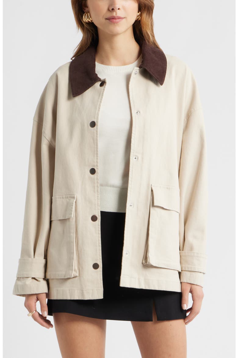 Canvas Barn Jacket, Main, color, BEIGE BEACH