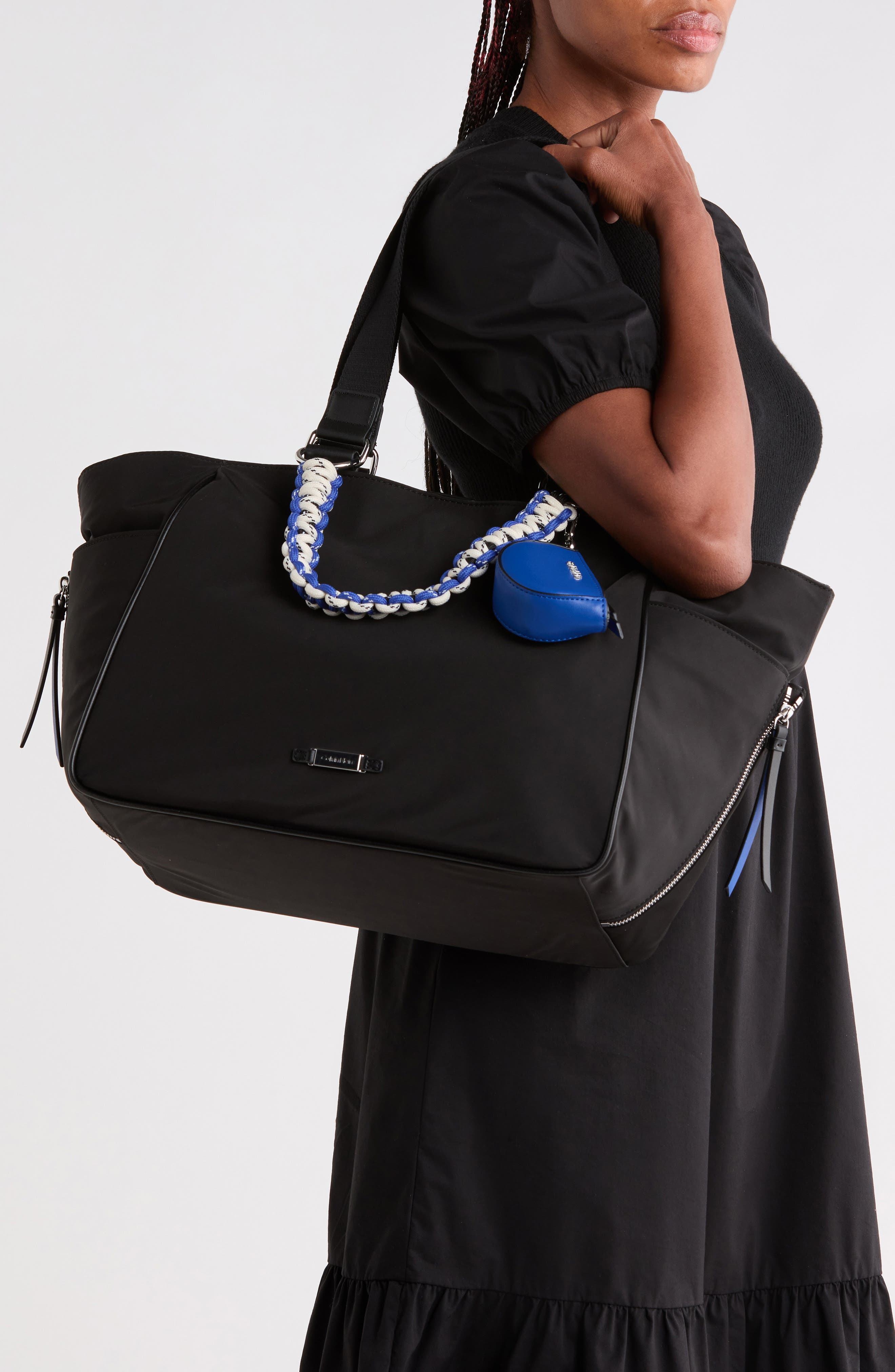 Zulle Tote, Alternate, color, BLACK/ SILVER