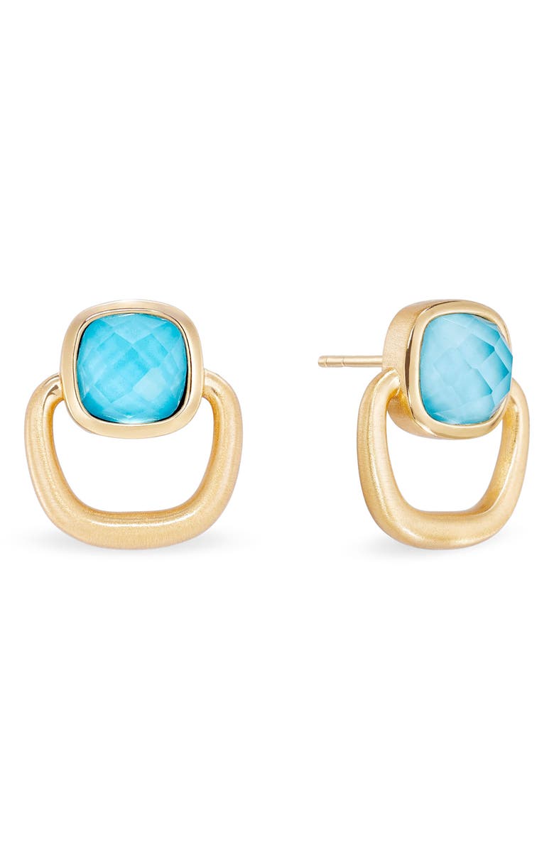 Dean Davidson Monterey Knocker Stud Earrings, Main, color, Iridescent Turq/ Gold