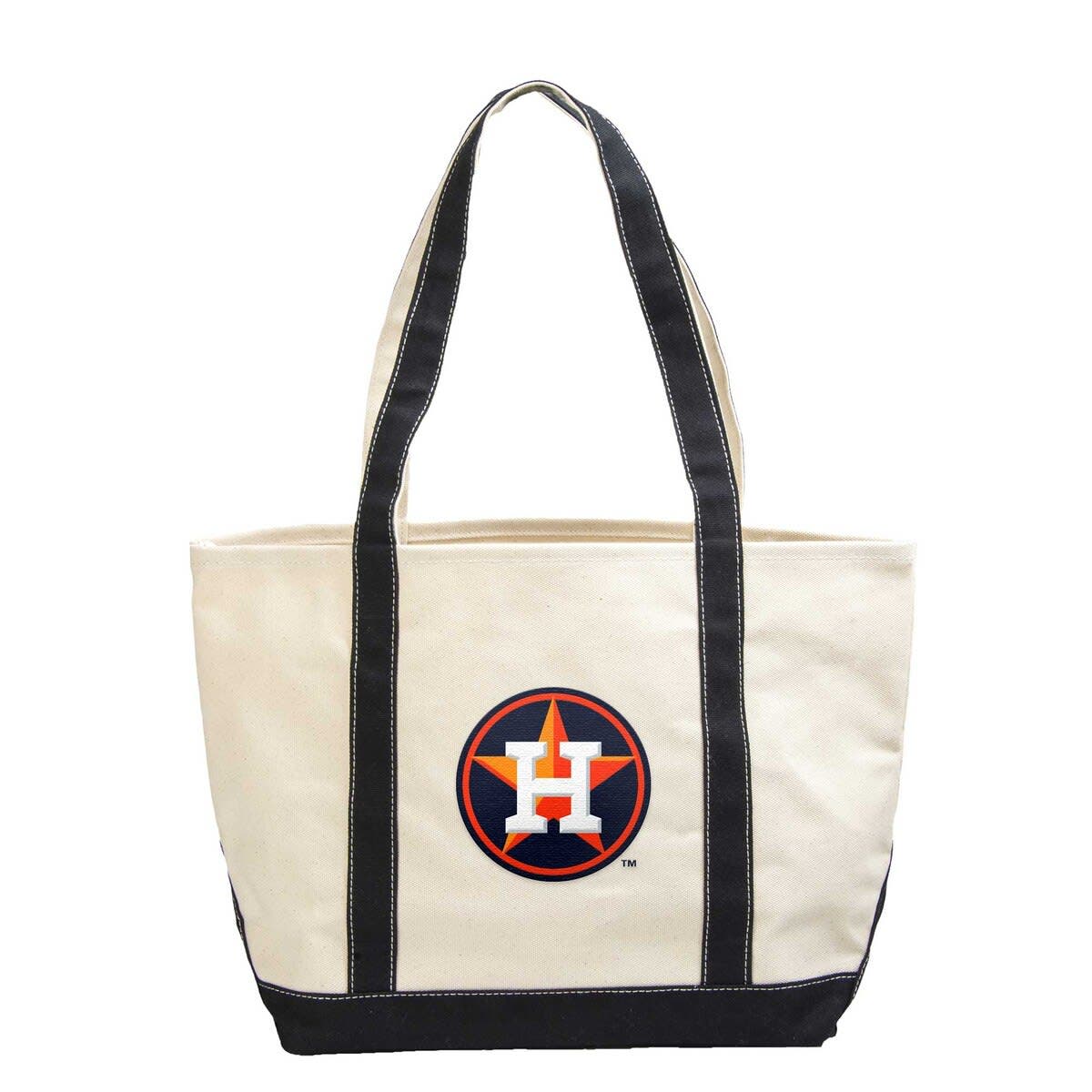 LOGO BRANDS Houston Astros Canvas Tote Bag, Main, color, Navy