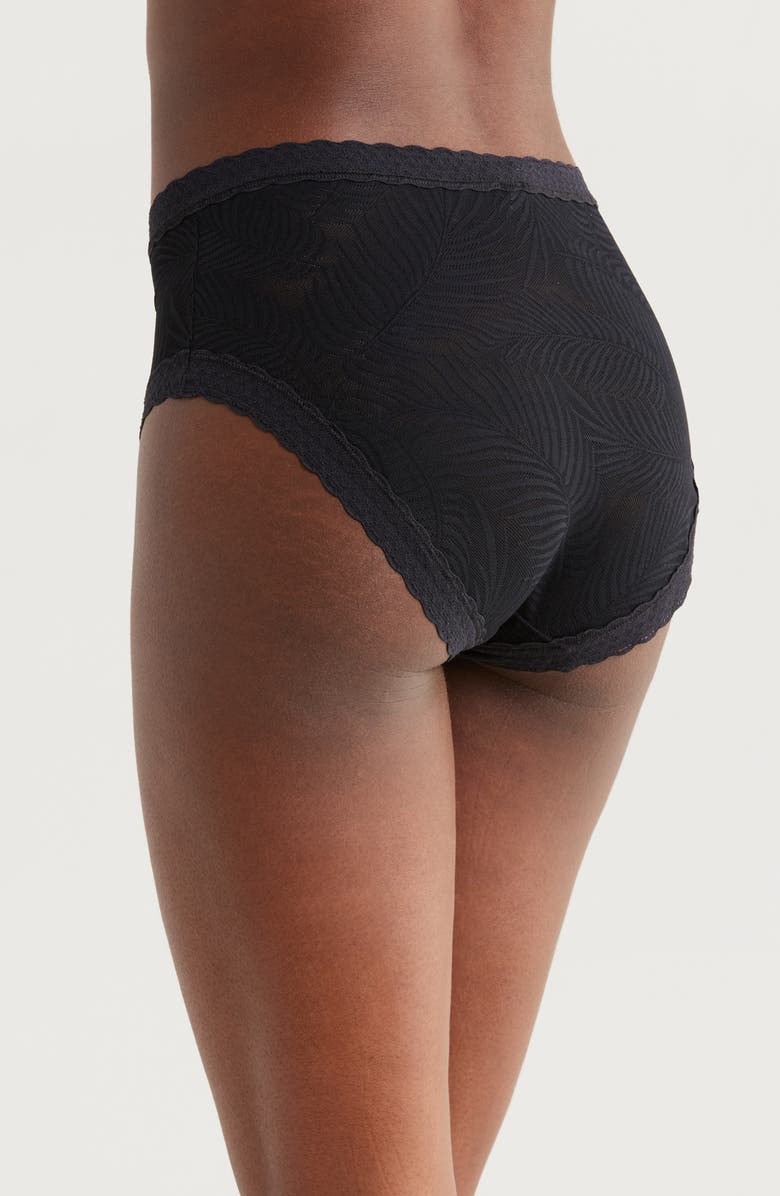 MeUndies Allover Lace High Waist Briefs, Alternate, color, Black Feather