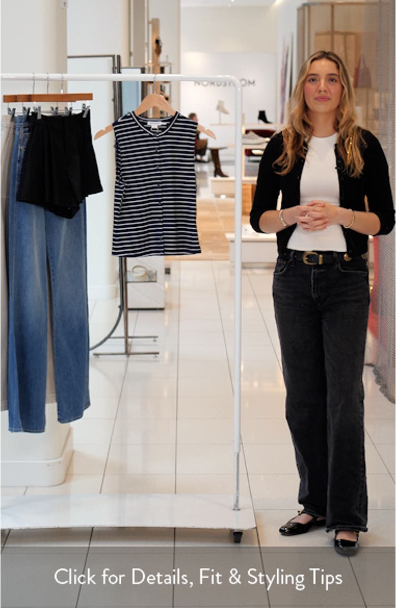 The Rib Stripe Splay Sleeveless Top, sales video thumbnail