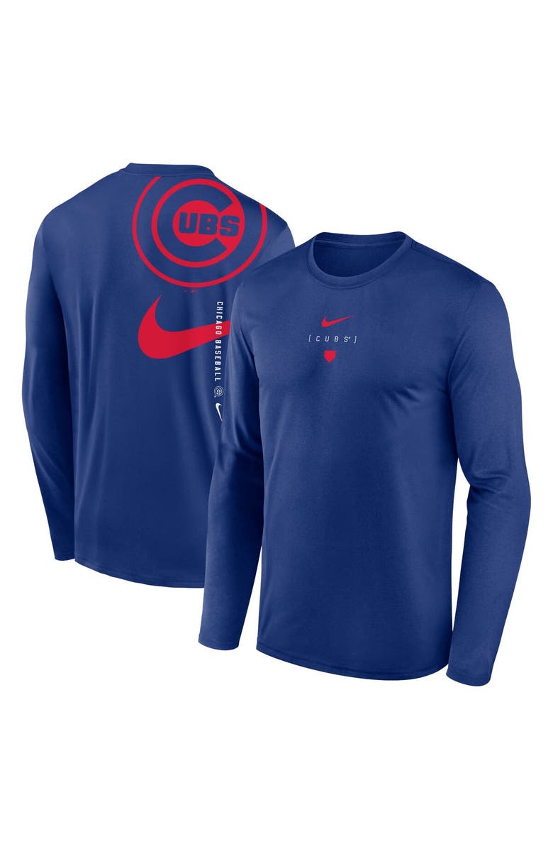 Nike Men's Nike Royal Chicago Cubs Large Swoosh Back Legend Performance T-Shirt, Main, color,