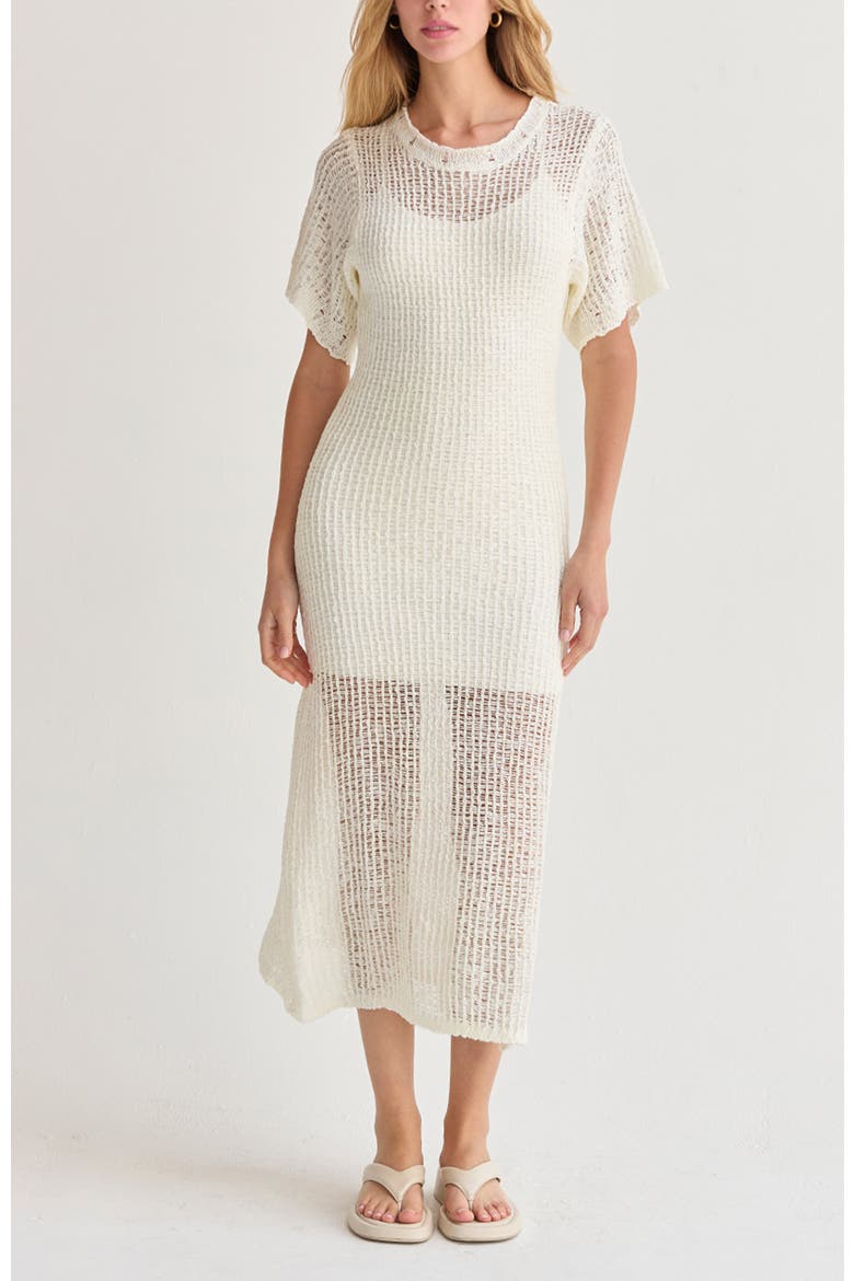 Netted Knit Dress, Main, color, Ivory
