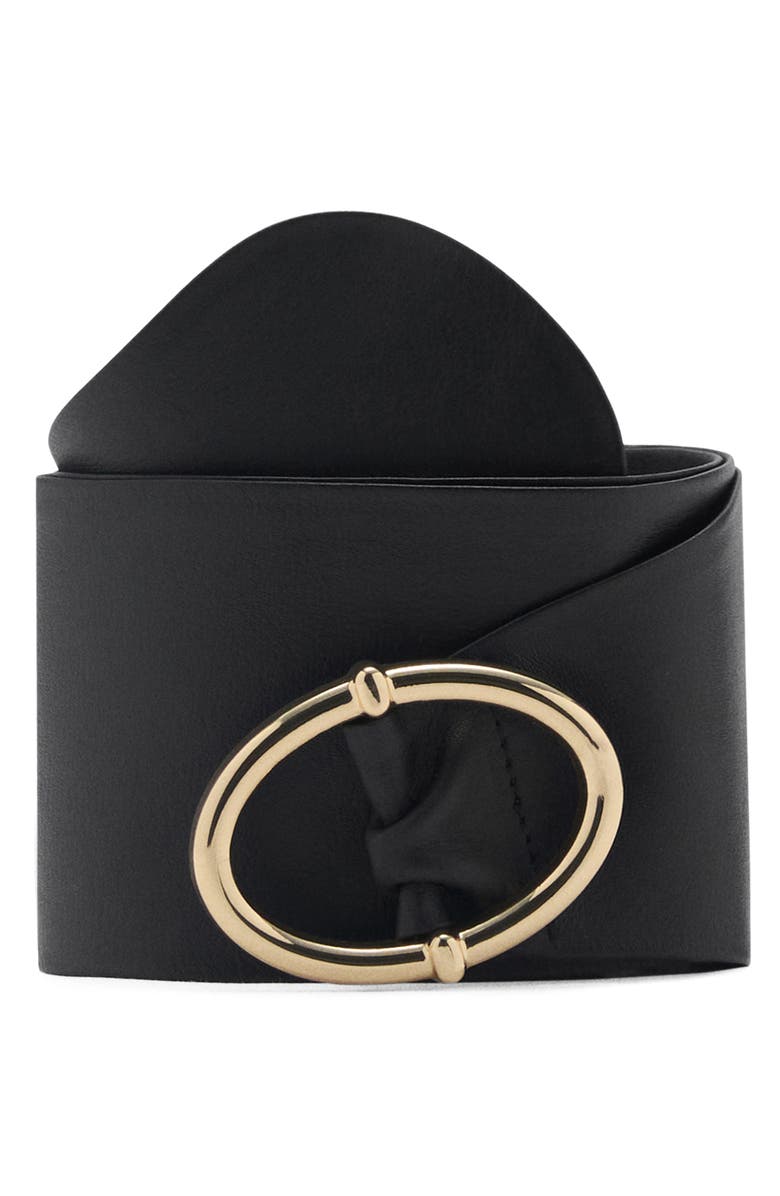 MANGO Obi Leather Belt, Alternate, color, 