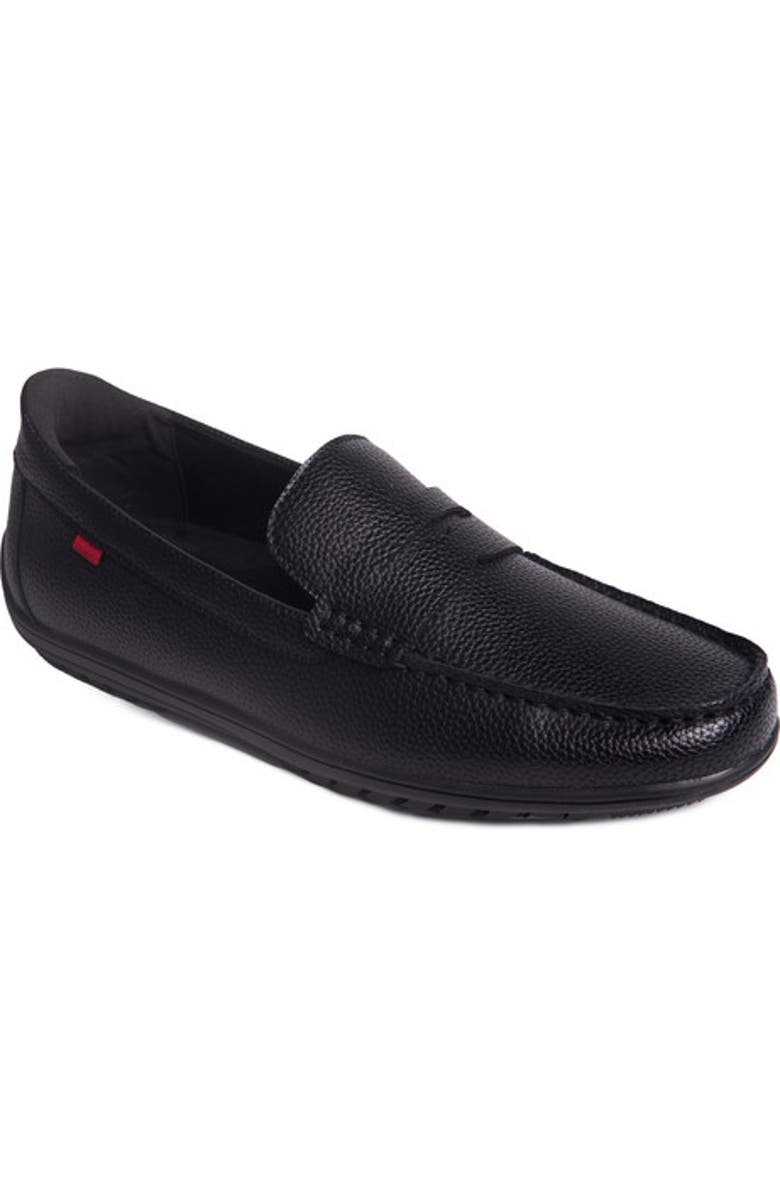 Marc Joseph New York John Street Hands Free Technology Leather Penny Loafer, Main, color, Black Grainy Leather