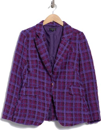 Ana Plaid Tweed Blazer