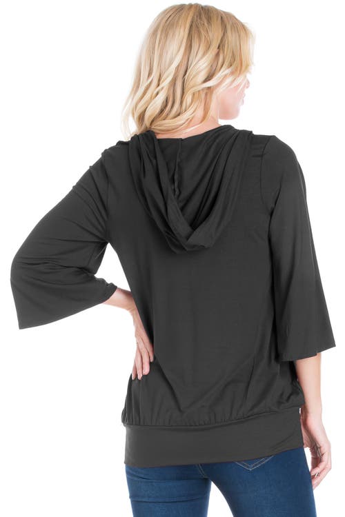 24seven Comfort Apparel Oversized Maternity Fashion Hoodie Top In Gray