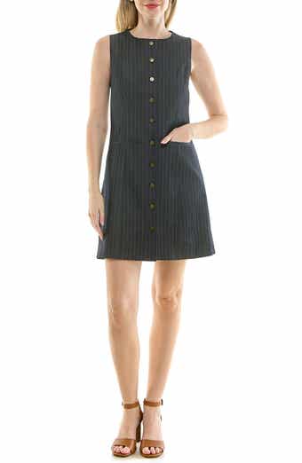 Nicole Miller Pinstripe Sleeveless Shift Dress