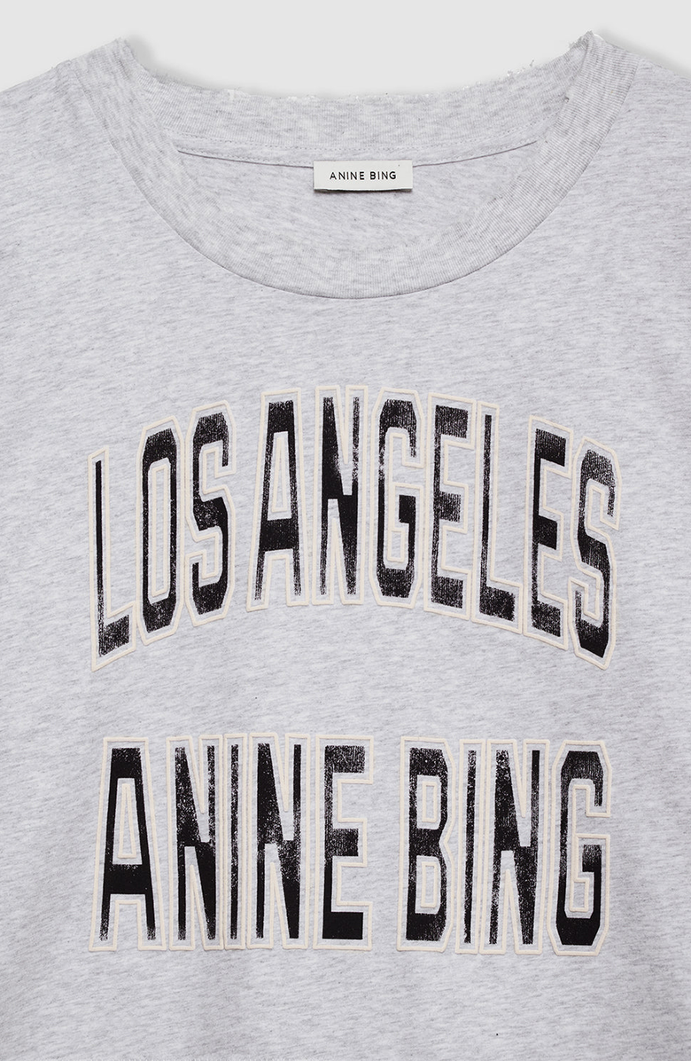 ANINE BING Johnny Cropped Tee, Alternate, color, Grey