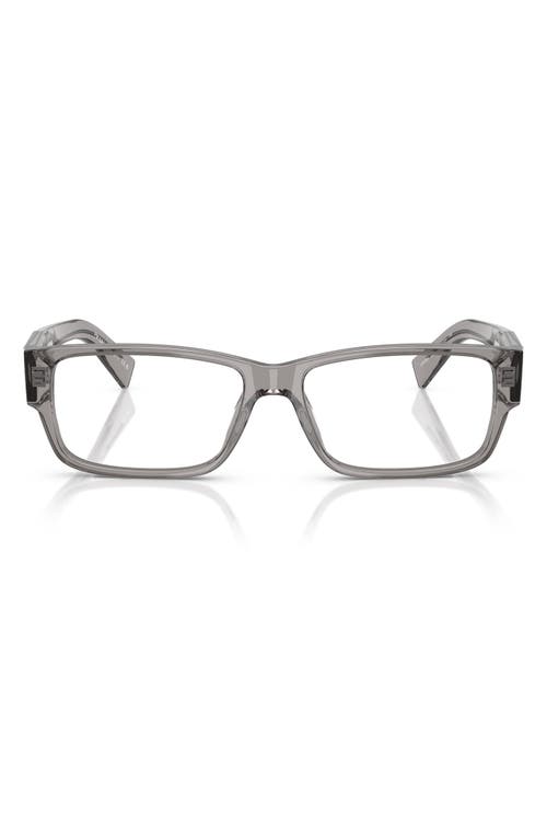 Prada 57mm Rectangular Optical Glasses In Transparent Grey B09vf57