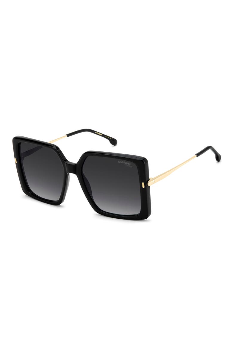 57mm Rectangular Sunglasses, Alternate, color, BLACK GOLD/ DARK GREY